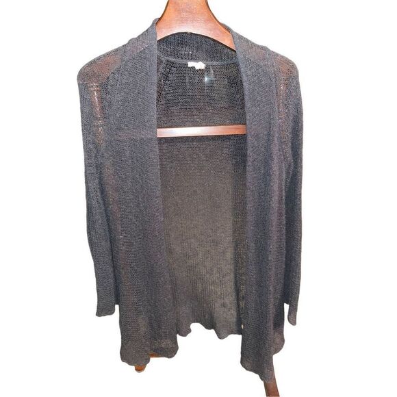 Eileen Fisher Small Gray Loose Weave Cardigan see note - Picture 1 of 8